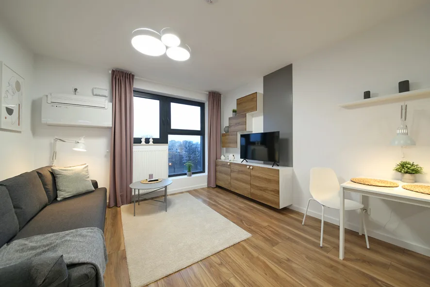 Wnętrze apartamentu na wynajem Wrocław Legnicka — salon