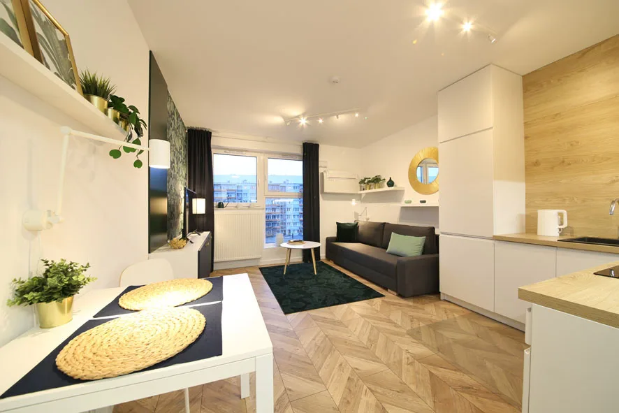 Apartament Wrocław Legnicka 59 z klimatyzacją — widok na osiedle