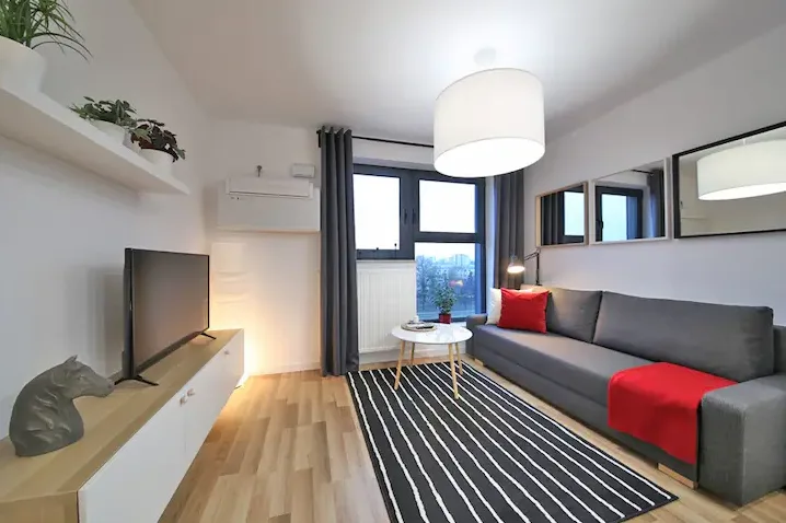 Klimatyzowany apartament Wrocław Legnicka 59 — widok na panoramę miasta